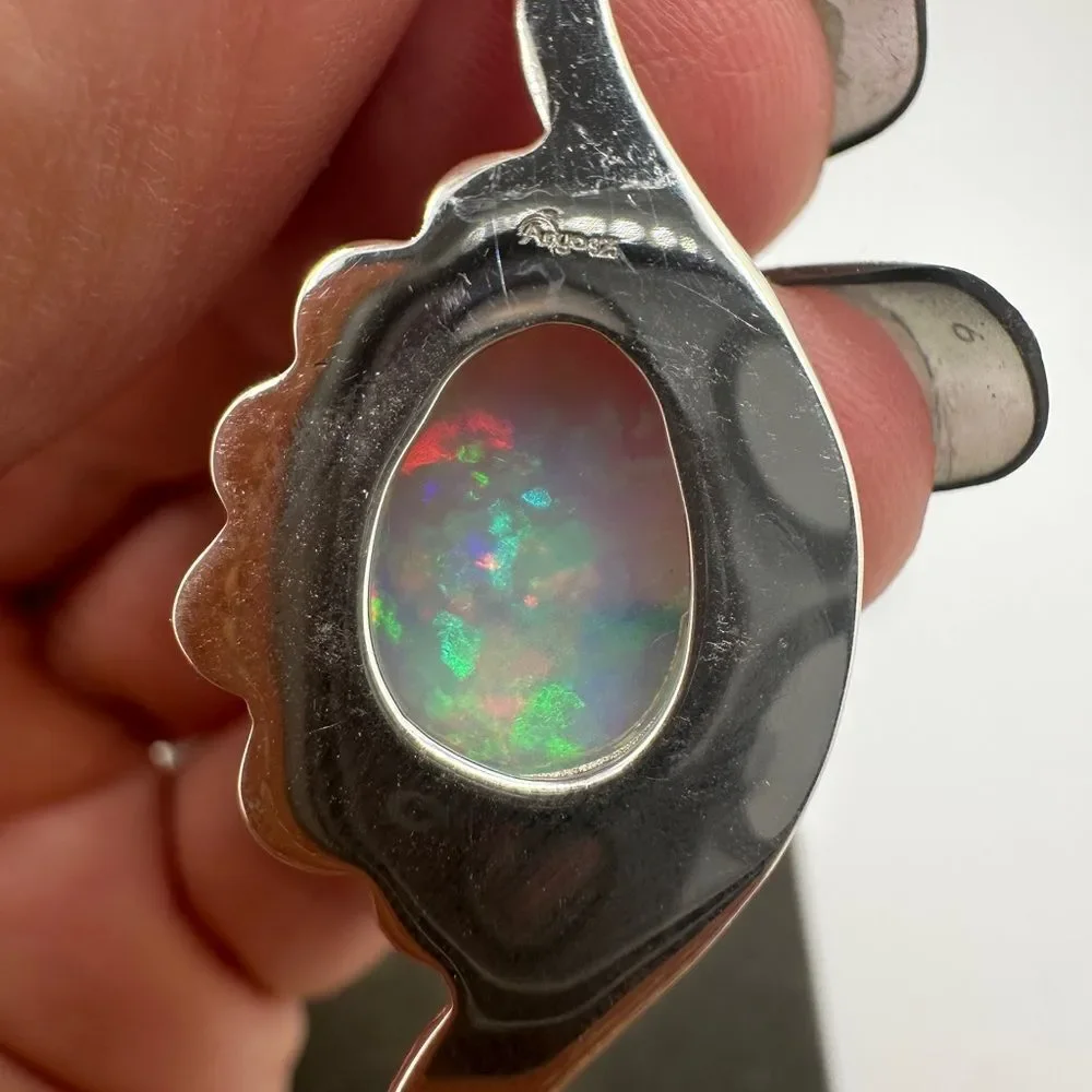 NWT Facetedā10x14mm OPAL pendant in solid sterling silver! - Picture 9 of 14